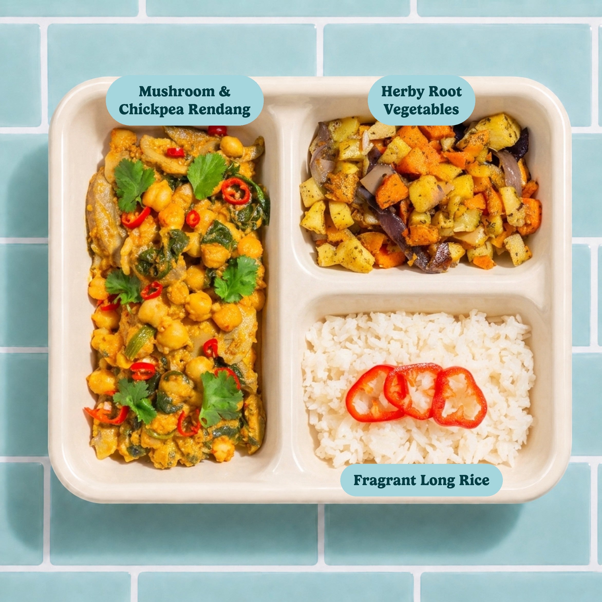 Indonesian Mushroom & Chickpea Rendang (VG)