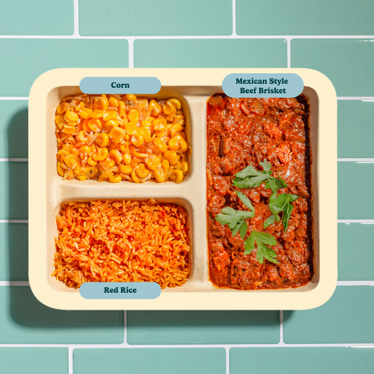 Mexican Style Beef Brisket with Corn and Red Rice