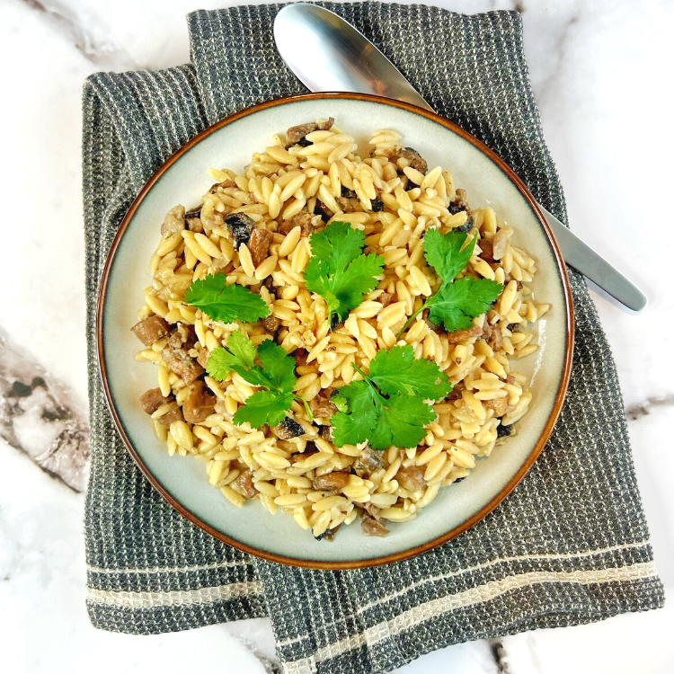 Orzo with Creamy Mushrooms