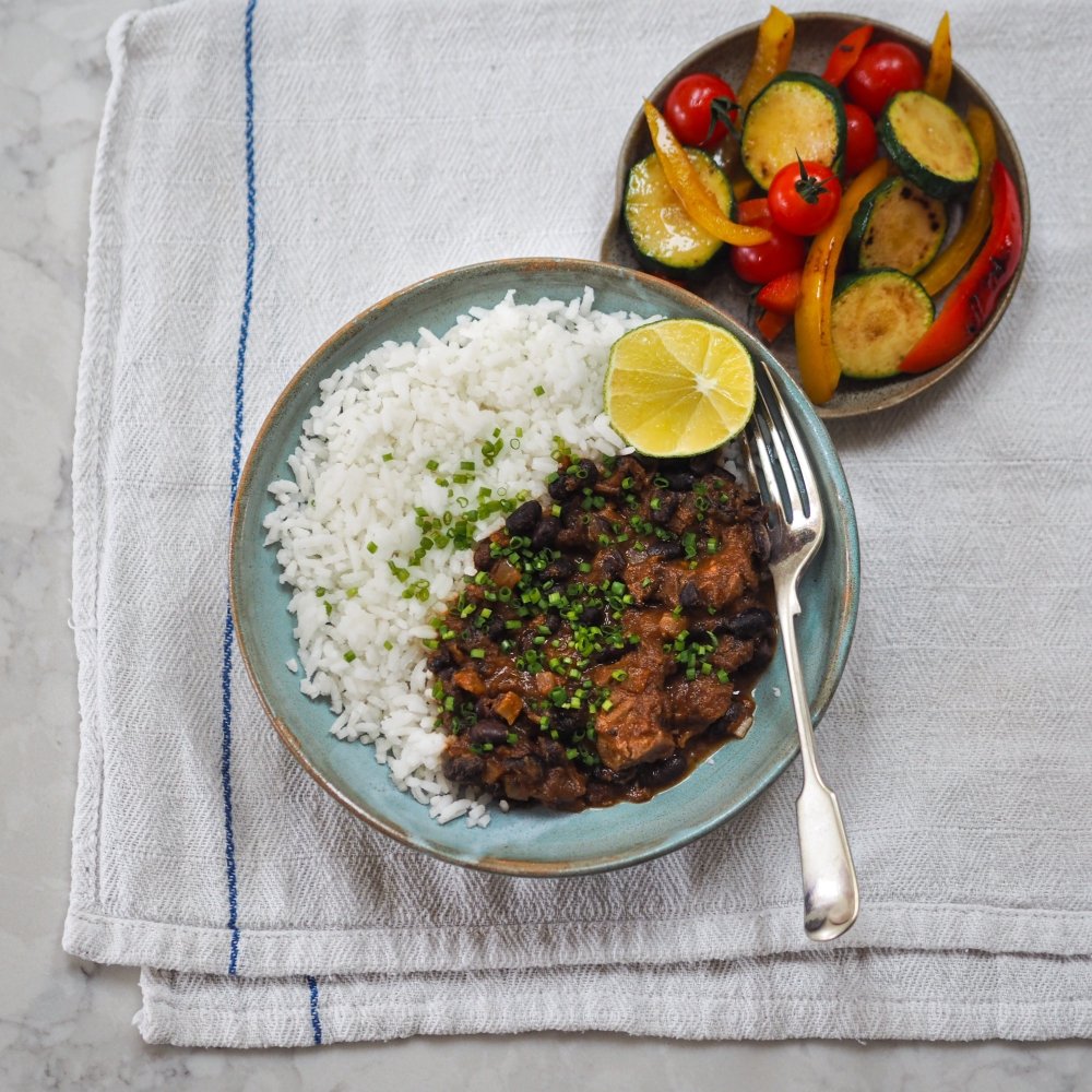 Feijoada with Jasmine Rice and Roasted Vegetables - by Natalia - HomeCooks