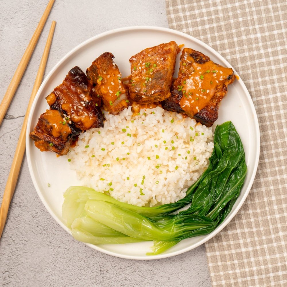 Gochujang Pork Belly with Rice & Pak Choi - by Verna - HomeCooks