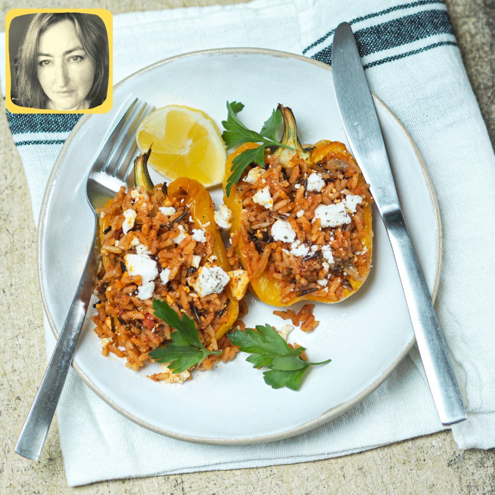 Stuffed Pepper with Wild Rice & Feta - by Kate - HomeCooks