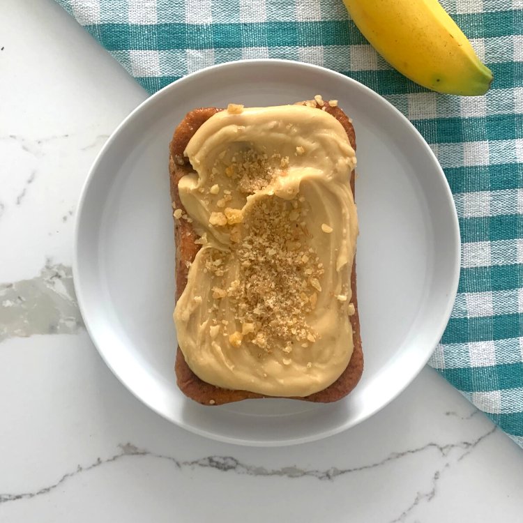 Banana Bread with Butterscotch Frosting & Walnuts - by Persian Kitchen - HomeCooks