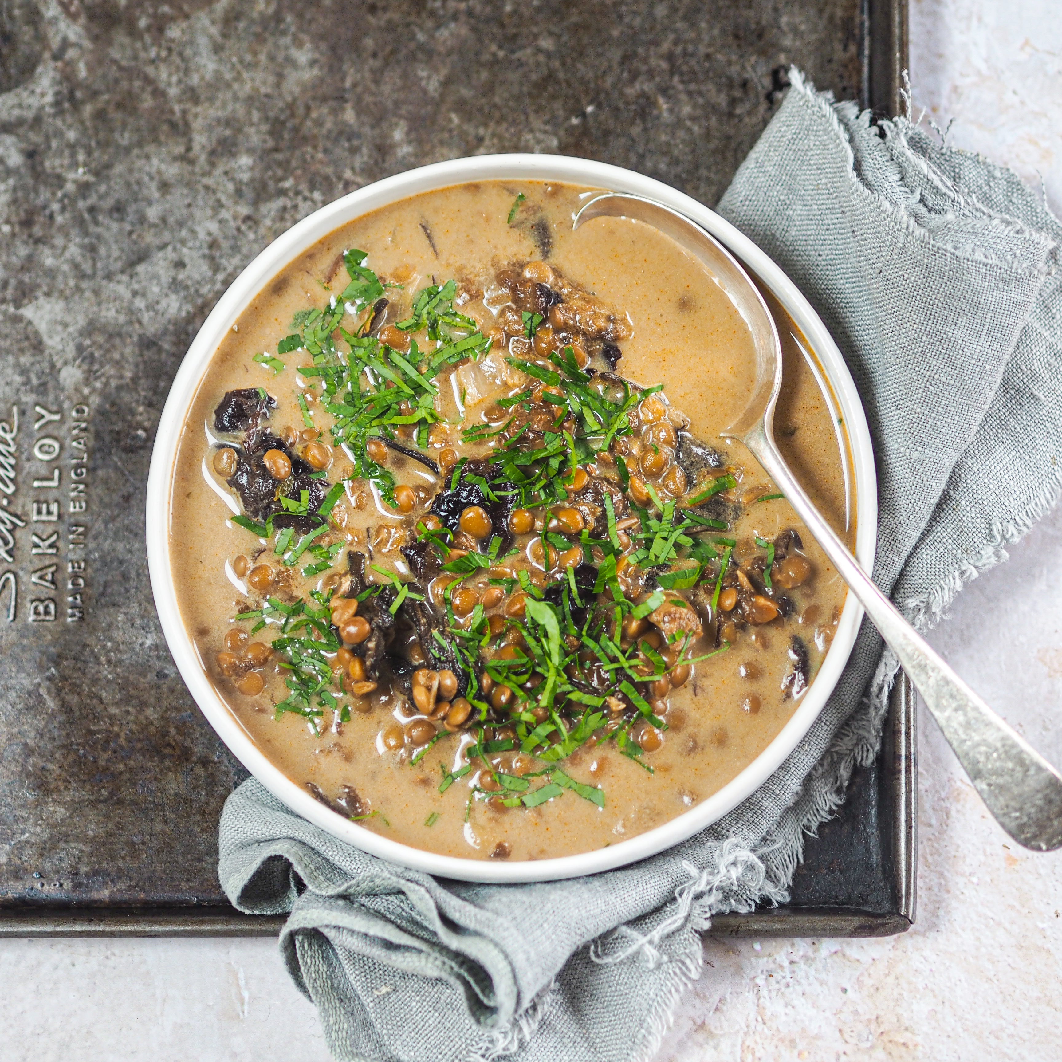 Creamy Lentil Soup with Porcini Mushrooms - by Bohus - HomeCooks